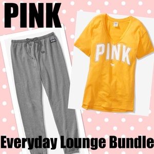 PINK Everyday Lounge SM/MD Tee & MD Joggers Bundle